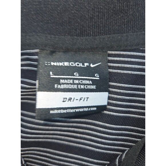 Nike Golf Mens Dri-Fit Performance Vented Polo Large Black Striped - Picture 5 of 8